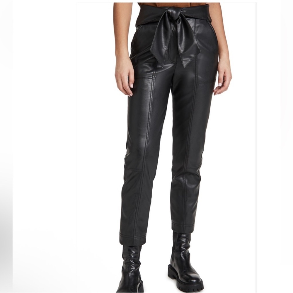 Jonathan Simkhai Tessa Black Vegan Leather Pants NWT